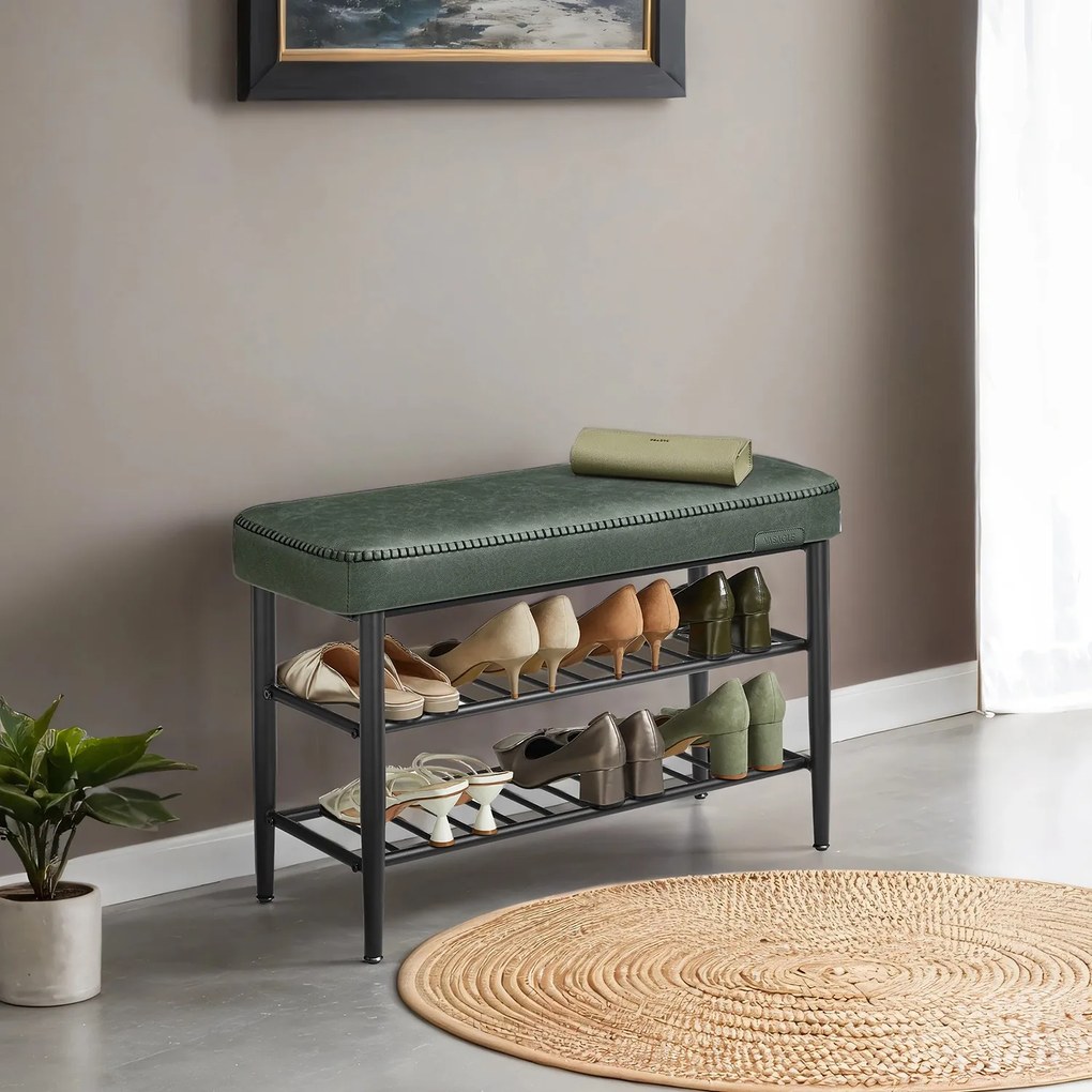 Banco para sapatos 30T x 80L x 50A cm Coleção EKHO verde floresta