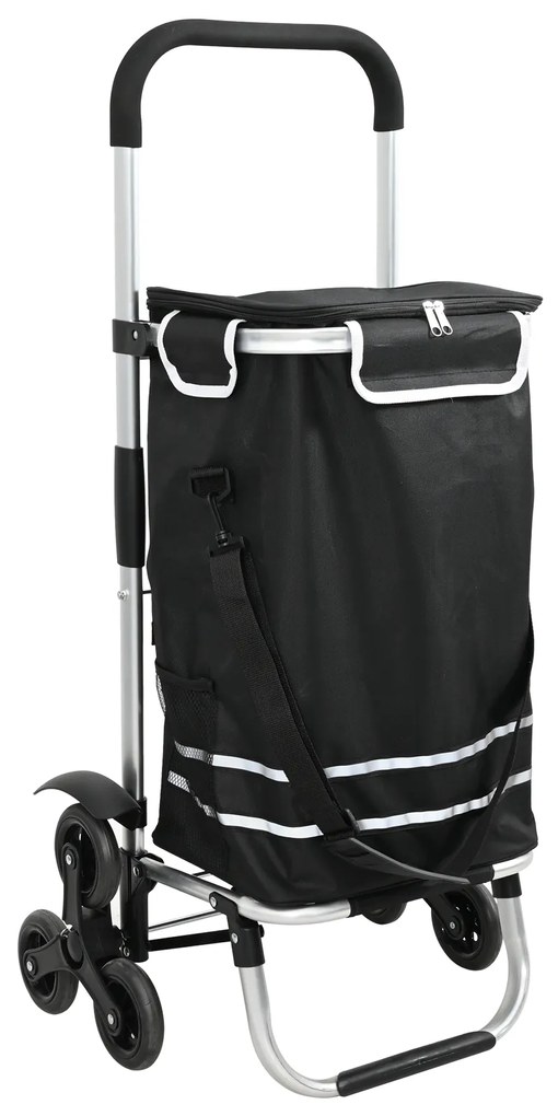 Carrinho de compras vidaXL com escada para subir preto 40 L