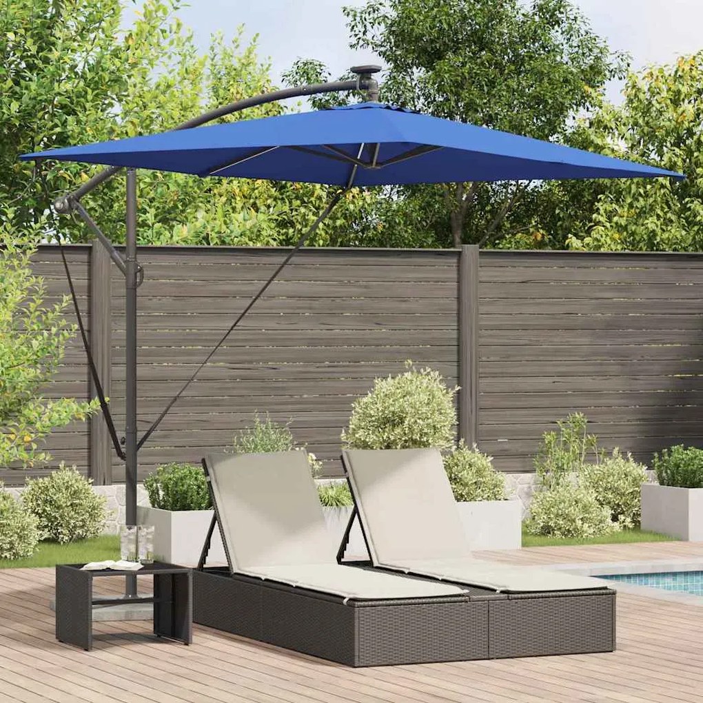 vidaXL Guarda-sol de Bananeira Cantilever Azul 294 x 200 x 254 cm
