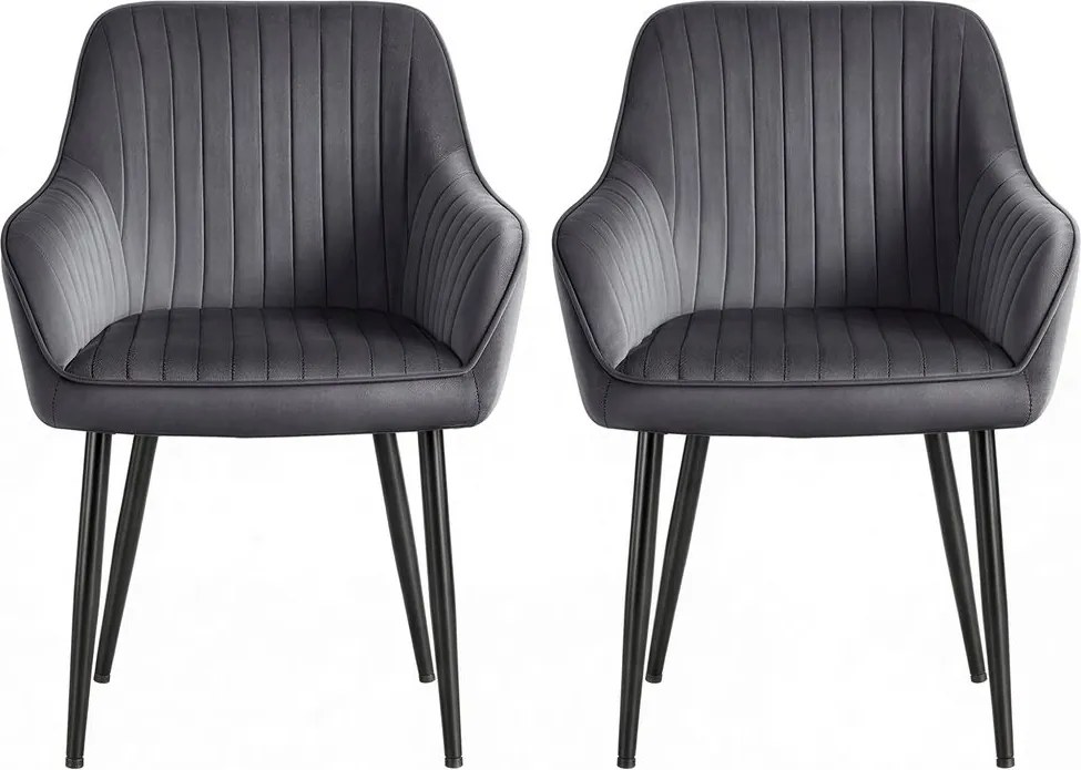 Conjunto de 2 cadeiras de sala de jantar (MESA NÃO INCLUIDA) 85 x 63 x 62,5 cm cinzentas