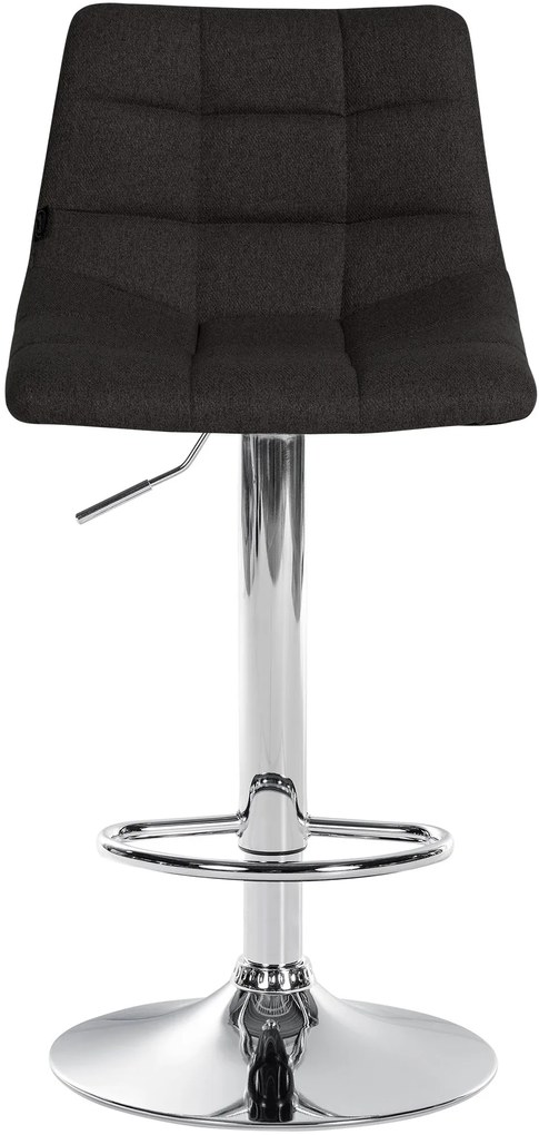Banco de bar Jerry em tecido com estrutura cromada 87-108,5 x 43 x 46,5 cm Preto