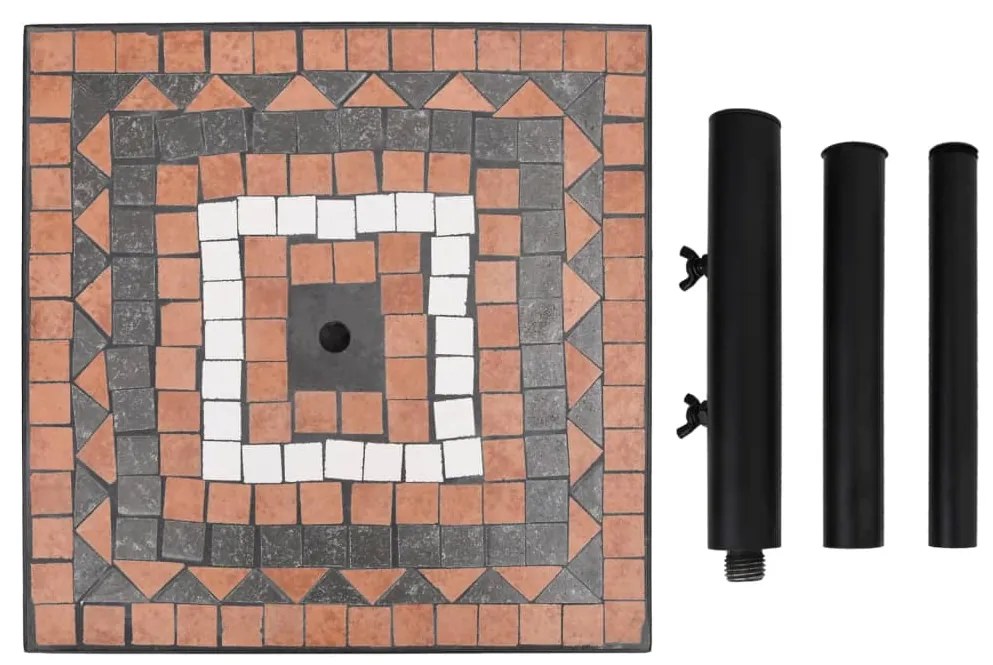 Base para guarda-sol quadrada 12 kg terracota e branco