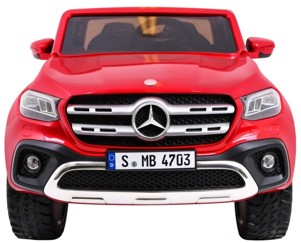 Carro elétrico para Crianças 24V 4x4 2 Lugares Mercedes Benz X-Class MP4 Rodas de EVA, Assento de couro Vermelho Pintado