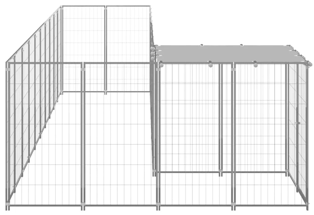 Canil 7,26 m² aço prateado