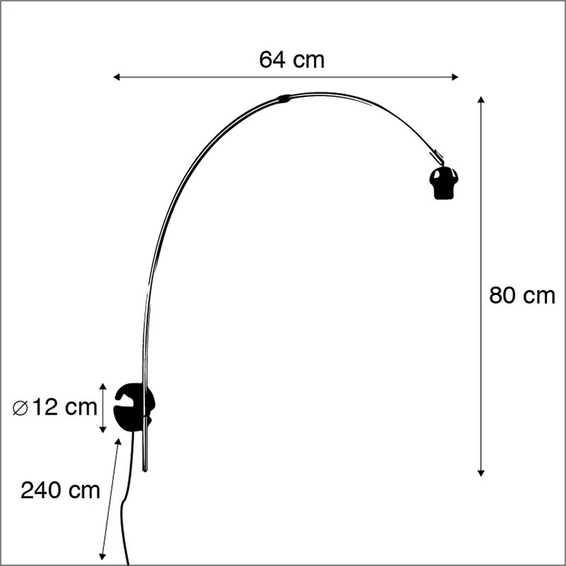 Candeeiro de Parede Moderno em Aço sem Abajur - Boog