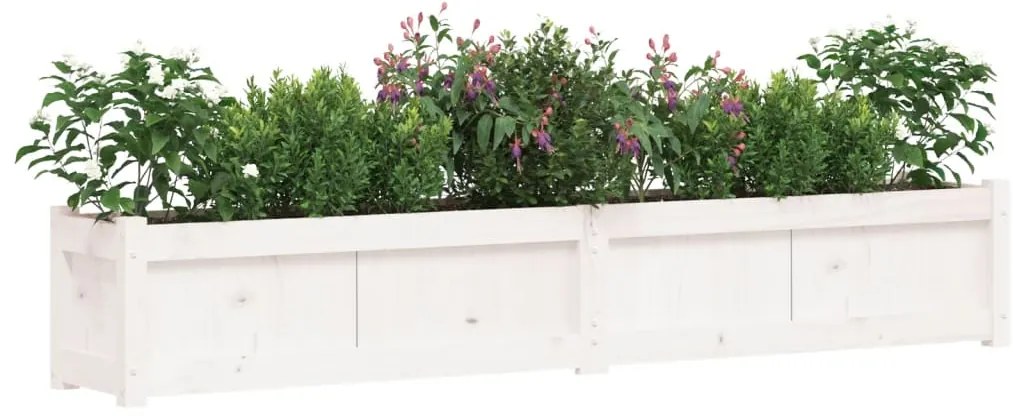 Vasos/floreiras de jardim 2 pcs madeira de pinho maciça branco