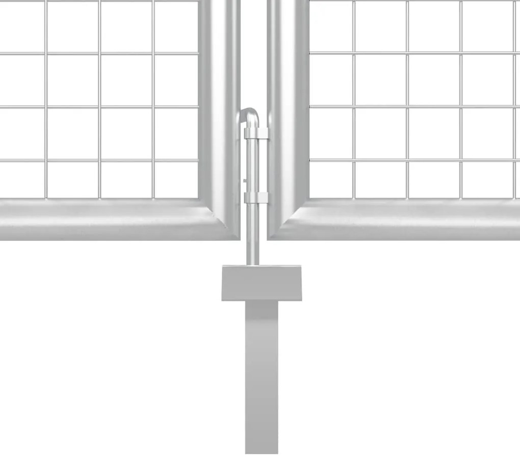 Portão de jardim 400x150 cm aço prateado
