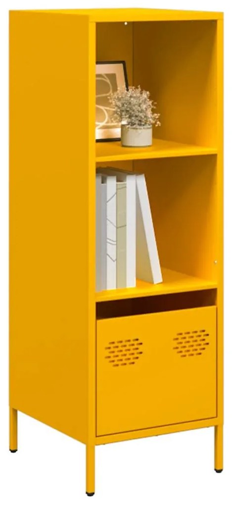 vidaXL Móvel alto 35x39x103,5 cm aço amarelo mostarda