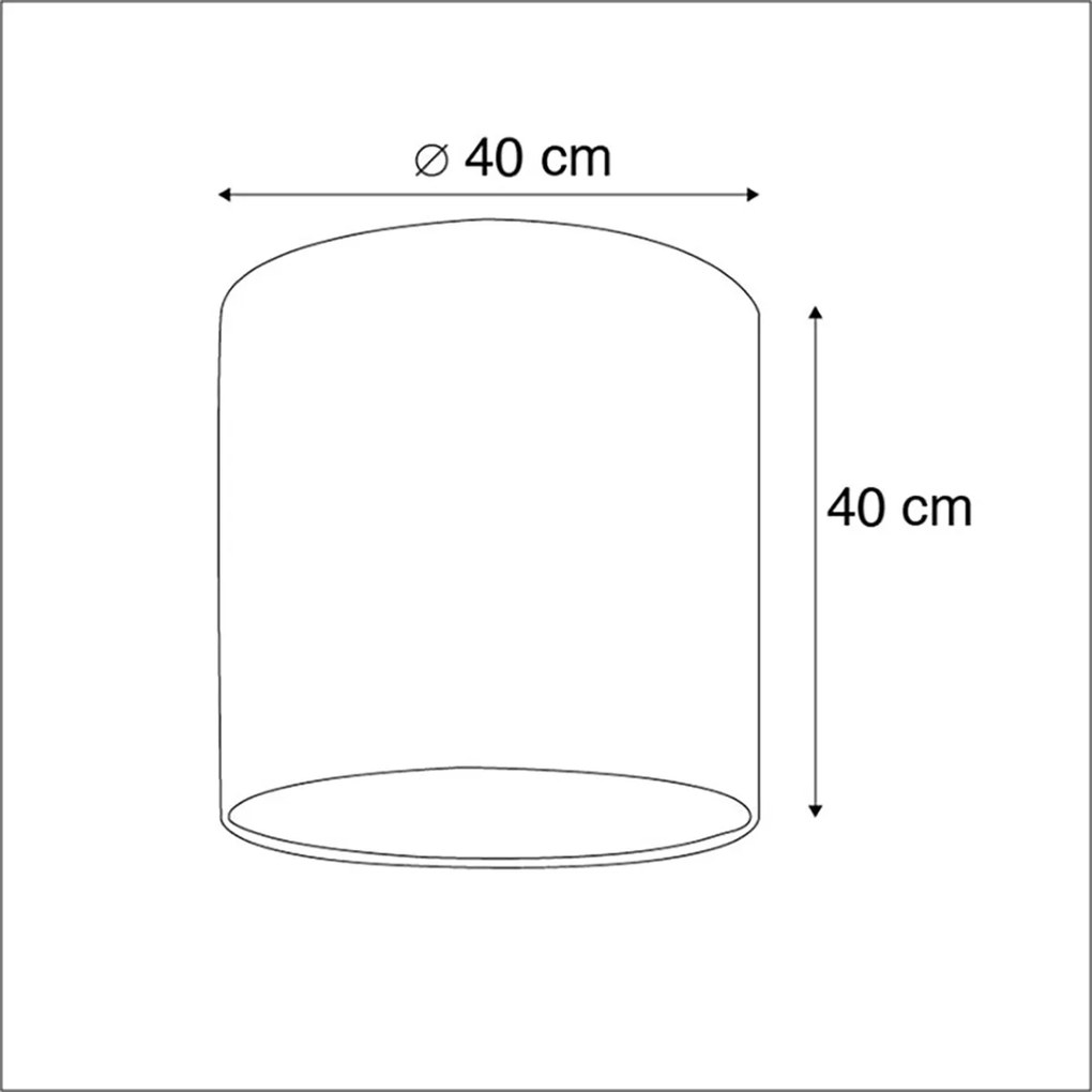 abajur de tecido branco 40/40/40