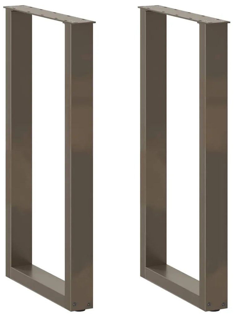 vidaXL Pés de mesa de bar em forma de U, 2 peças, aço natural, 50x(90-91) cm, aço