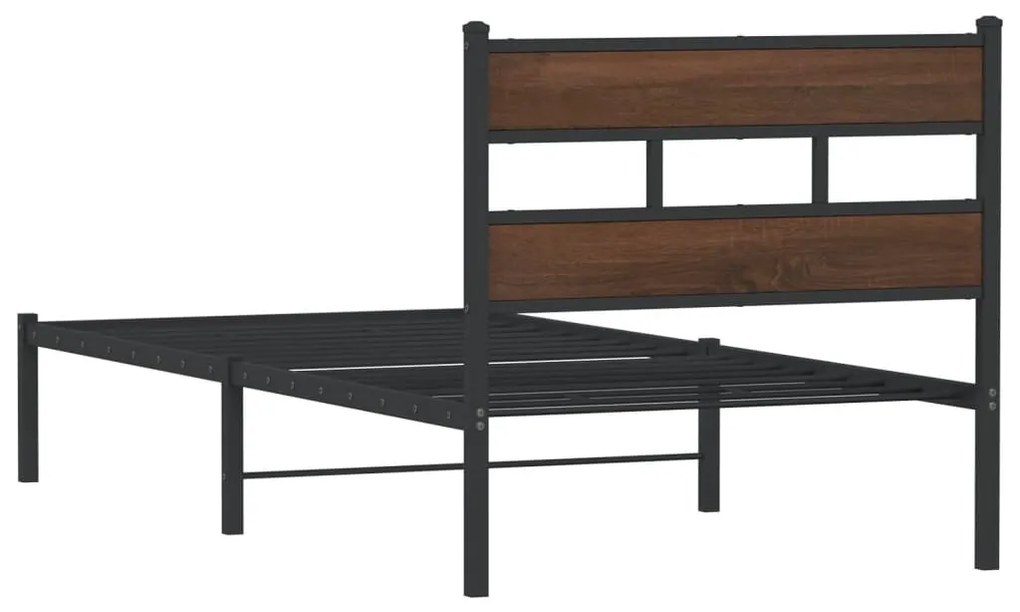 Cama sem colchão com cabeceira 90x190 cm carvalho castanho