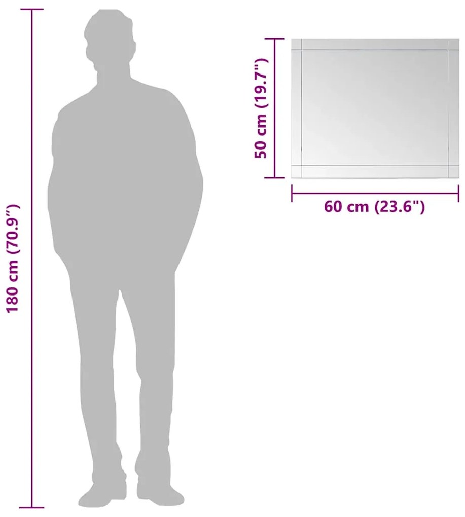 Espelho de parede 6050 cm vidro