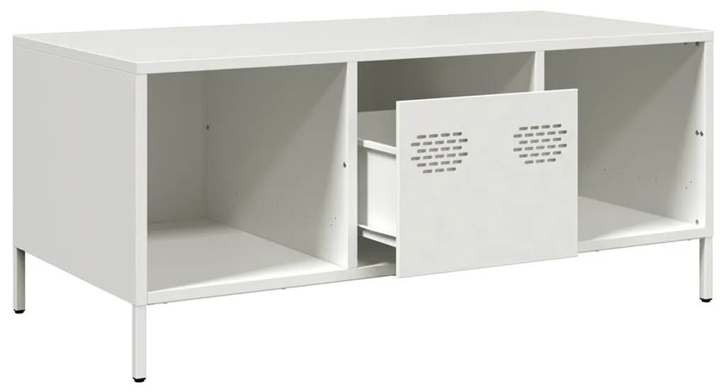 Mesa de centro 101,5x50x43,5 cm aço laminado a frio branco