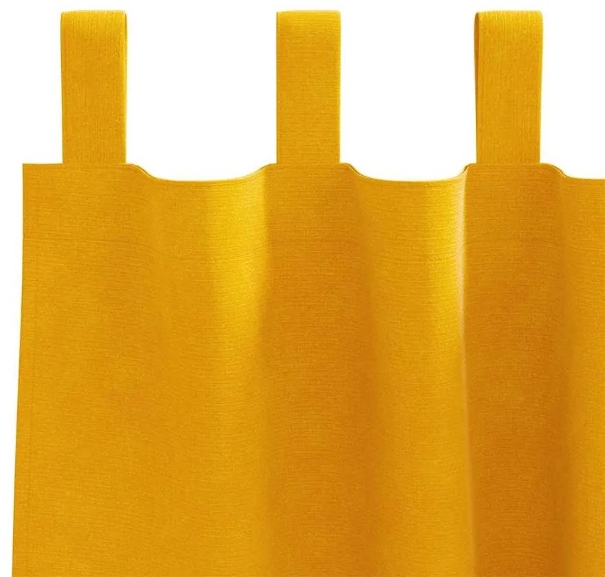 Cortinas blackout vidaXL com laços de pendurar 2 pcs Amarelo Mostarda