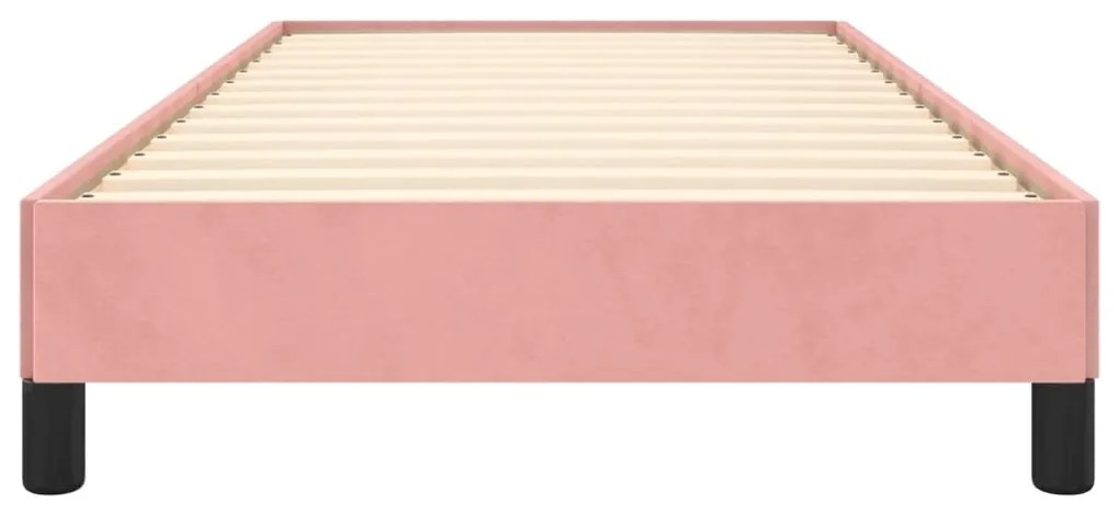 Estrutura de cama 90x200 cm veludo rosa