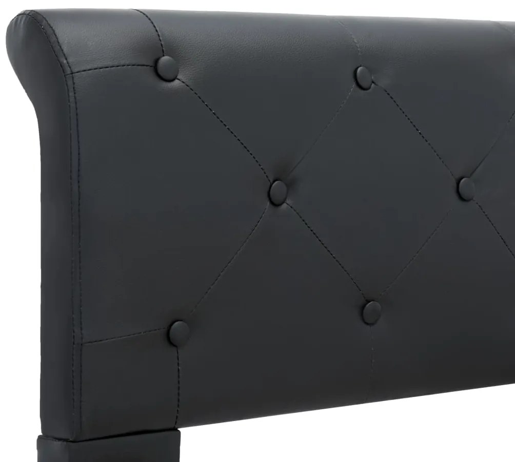 Estrutura de cama 100x200 cm couro artificial preto