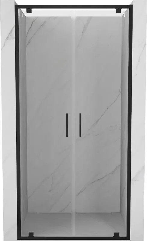 Mexen Exo portas de duche duplas articuladas de 70 cm, transparente, preto - 8182-070-000-70-00