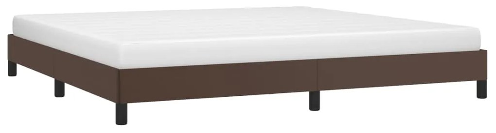 Estrutura de cama 200x200cm couro artificial castanho