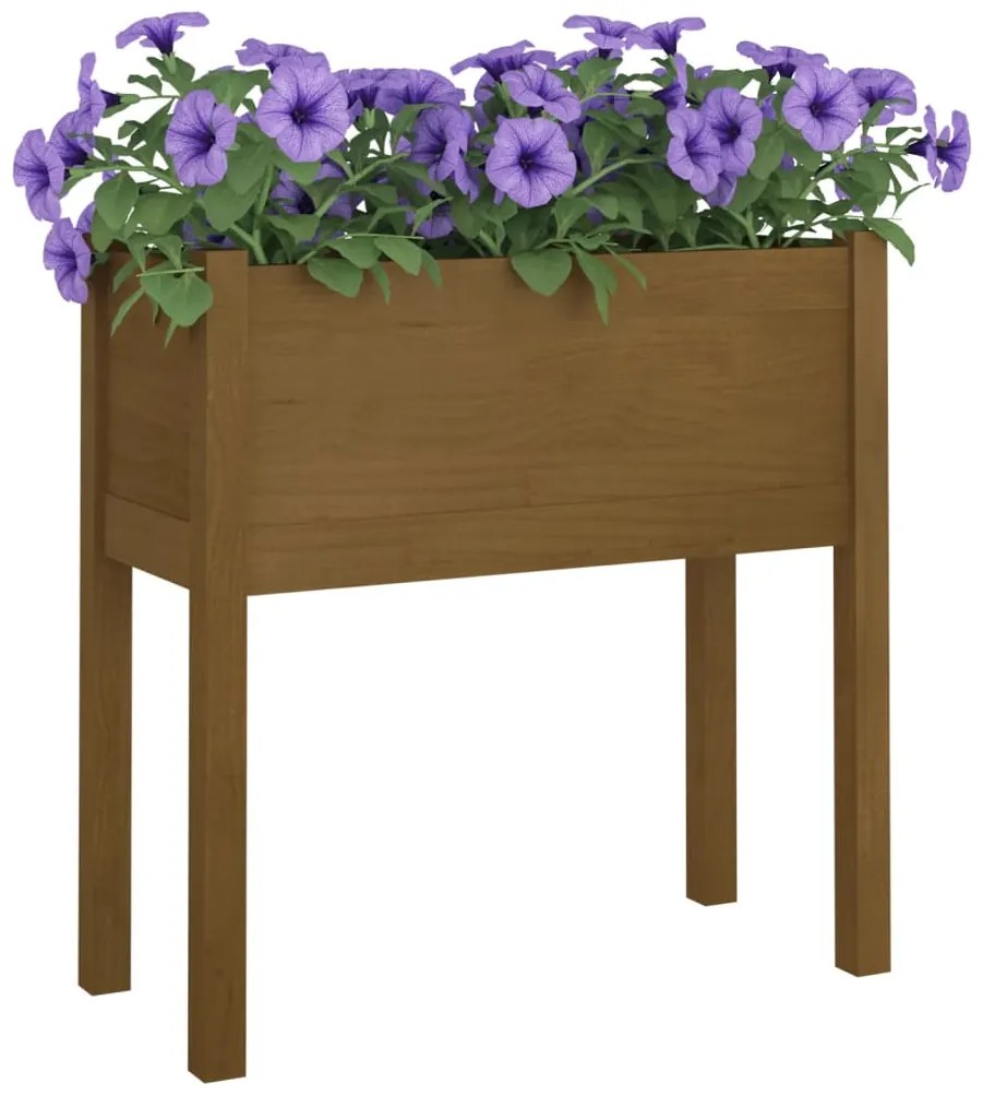 Vaso/floreira de jardim 70x31x70 cm pinho maciço castanho-mel