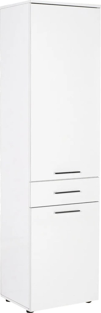 Armário Multiusos com Cesto "Wanna" - Branco - 52x187x38 cm - Design M