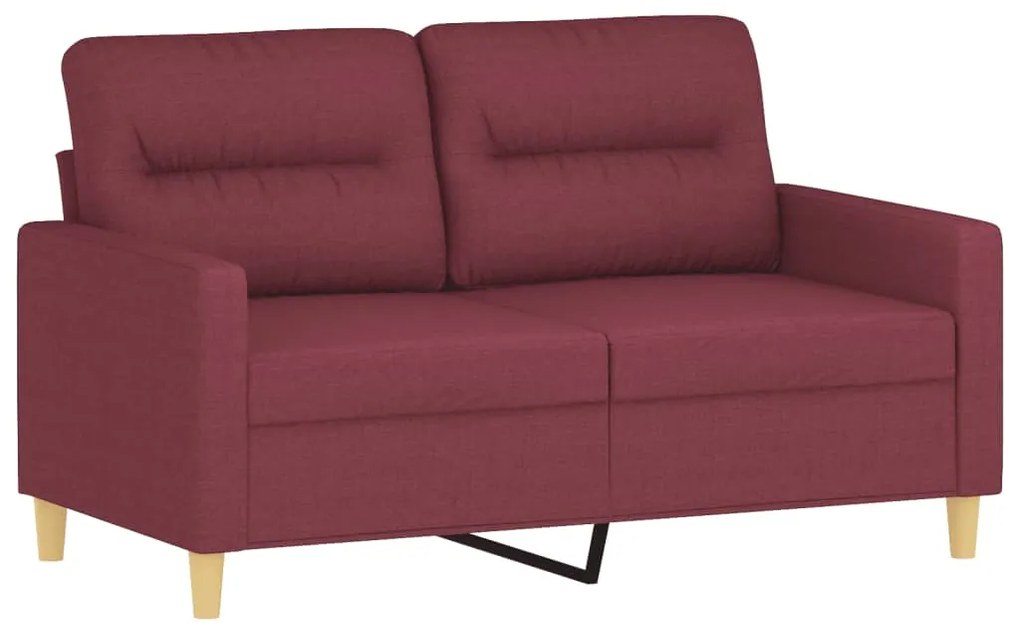 Sofá 2 lug. + almofadas decorativas 120cm tecido vermelho tinto