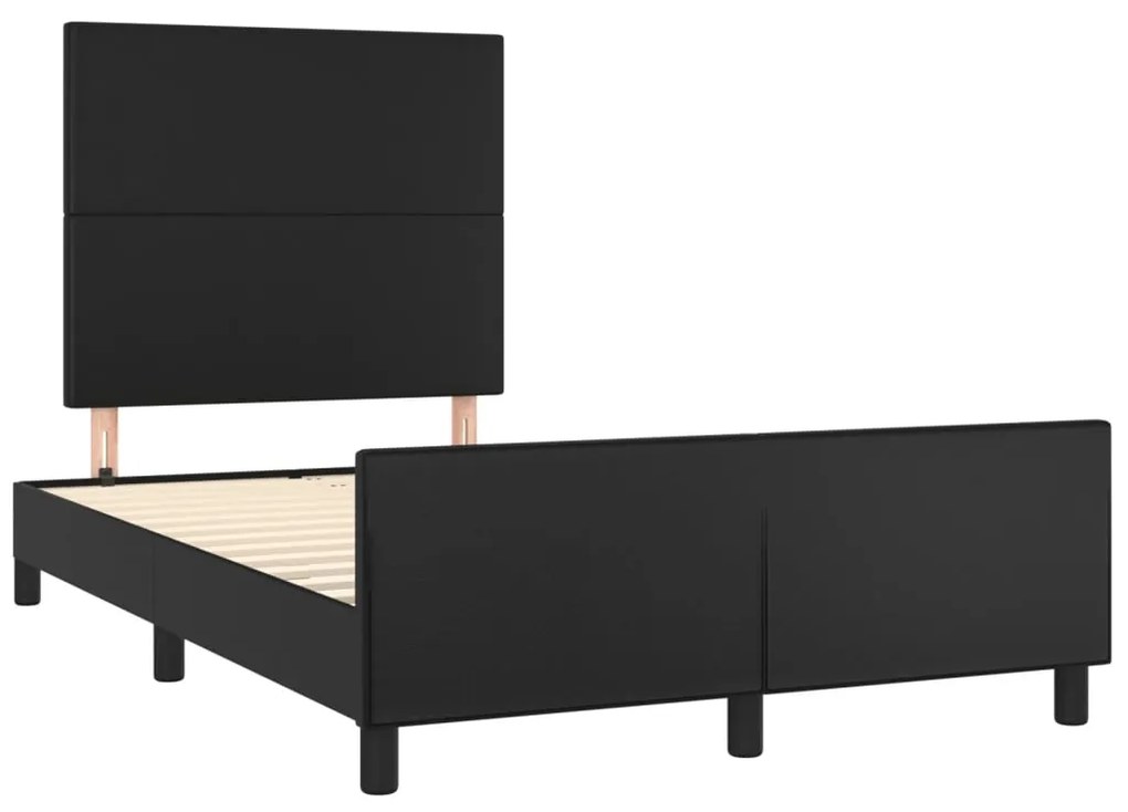 Estrutura de cama sem castanho colchão 120x190cm couro do falso