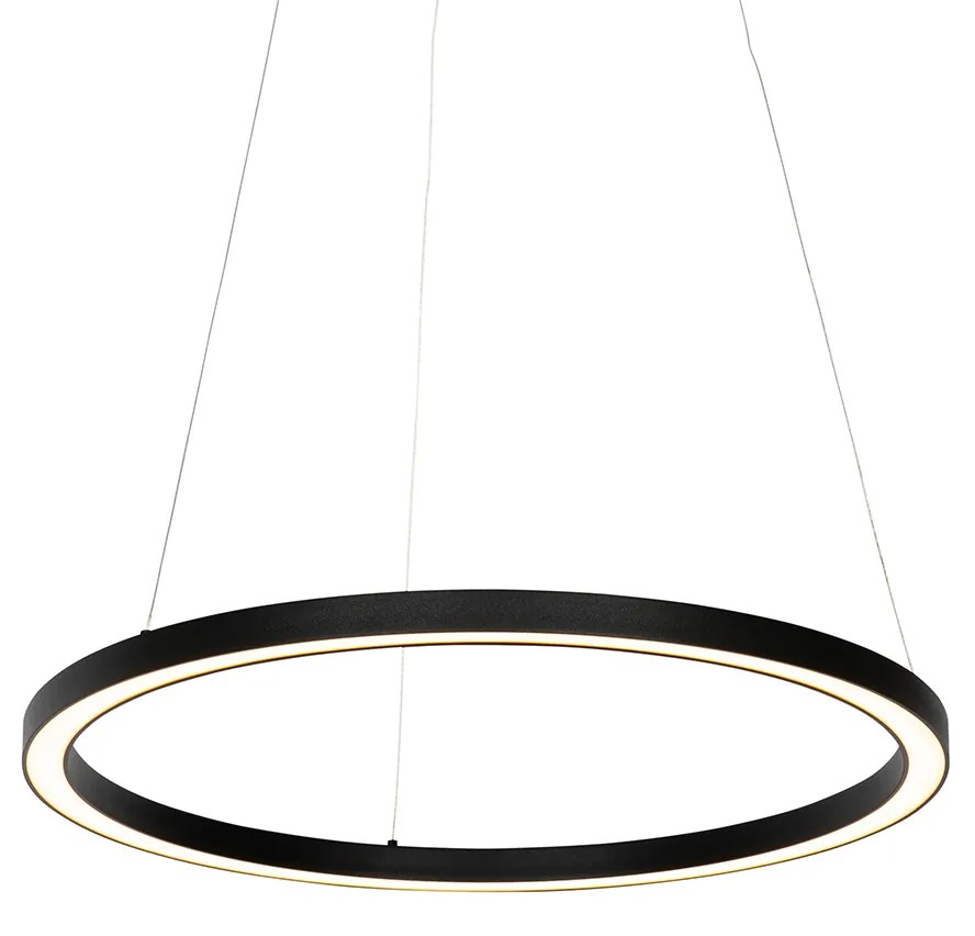 Candeeiro suspenso preto 60 cm com LED regulável em 3 etapas - Girello Design