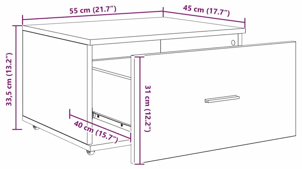 Gabinete de Gavetas Cinza Concreto Concreto Médio Portas
