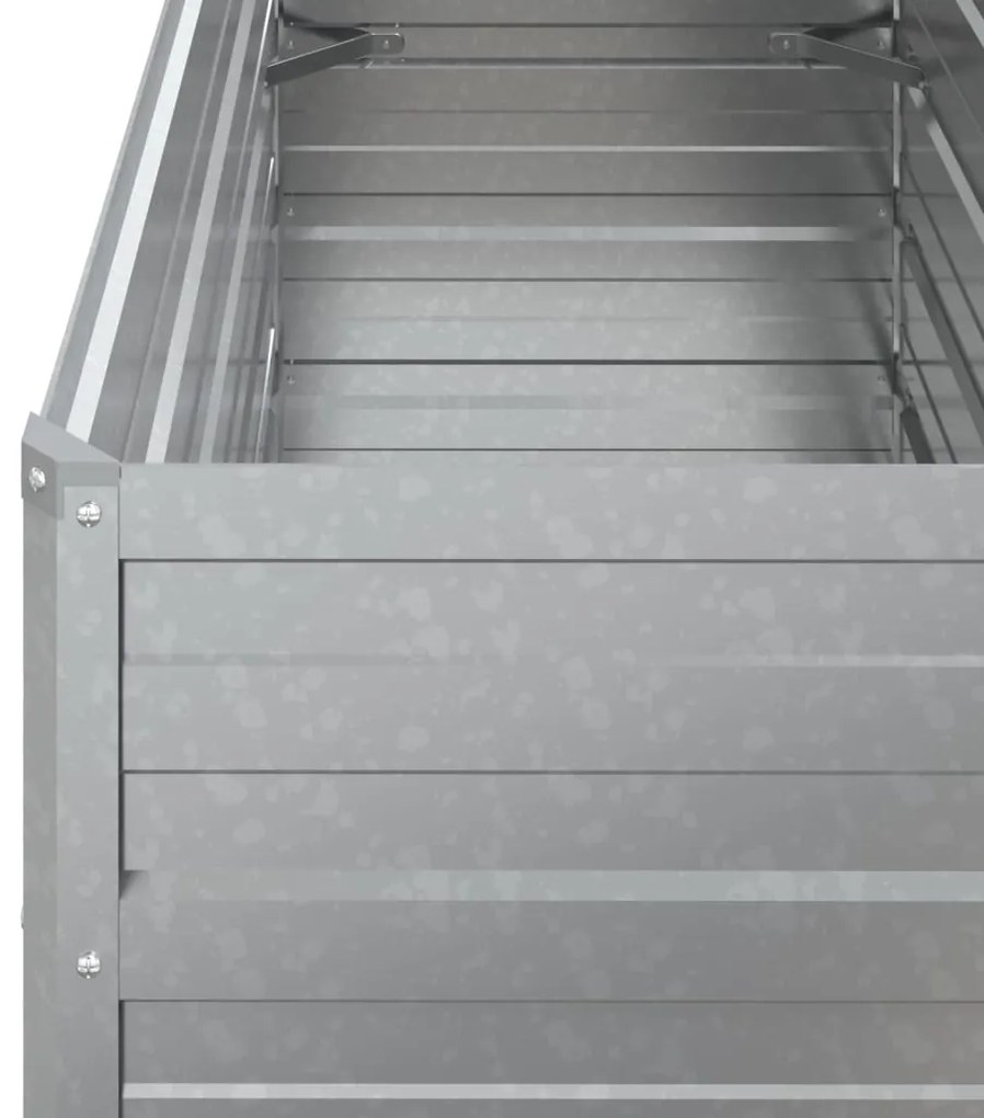 Canteiro elevado de jardim 100x40x77cm aço galvanizado prateado