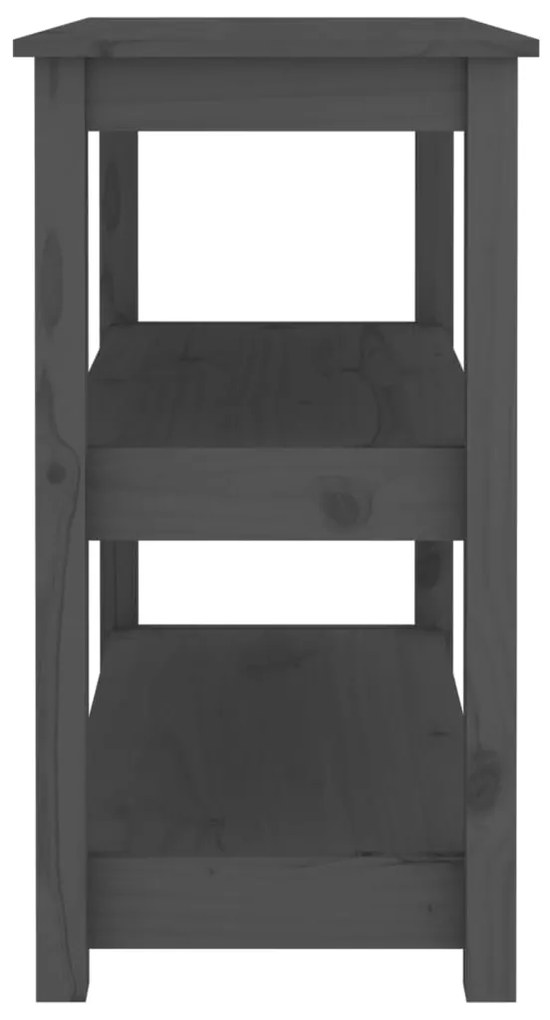 Mesa consola 80x40x74 cm madeira de pinho maciça cinzento