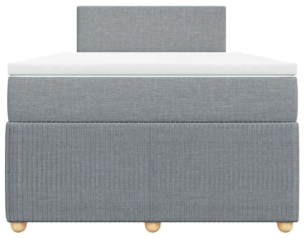 Cama boxspring com colchão 120x190 cm tecido cinzento-claro