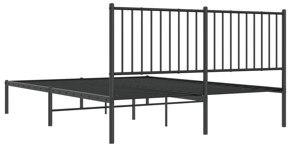 Estrutura de cama com cabeceira 160x200 cm metal preto