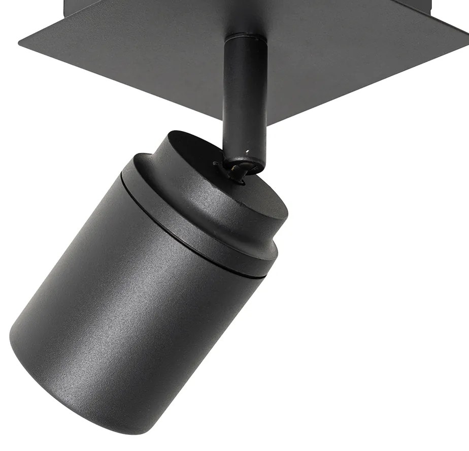 Foco de banheiro quadrado preto IP44 com Wifi GU10 - Ducha