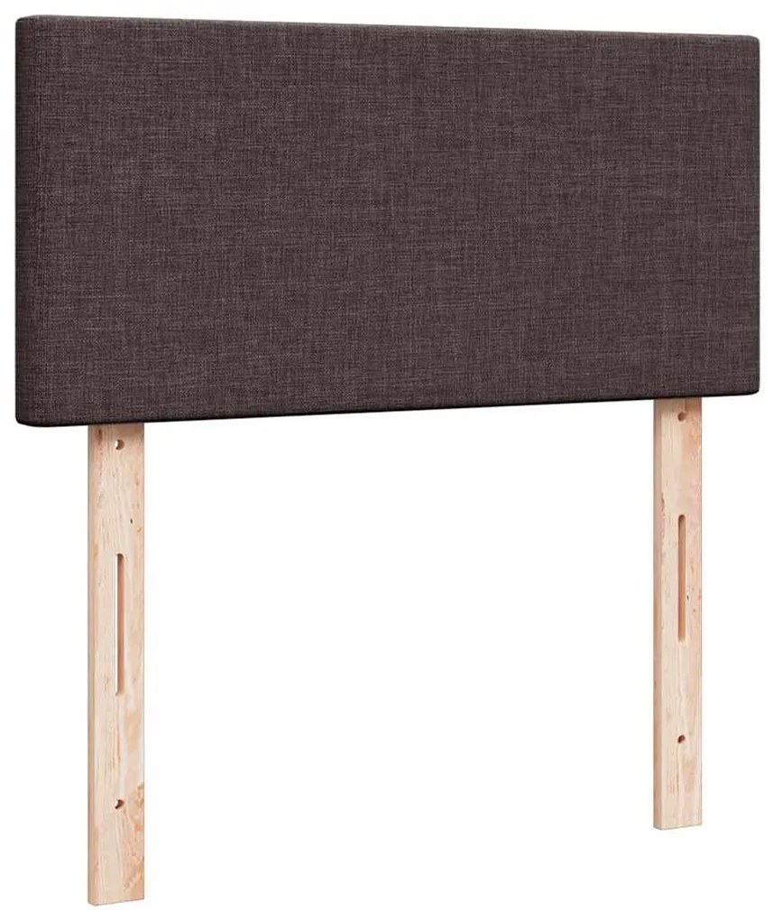 Cama otomana com colchão 90x200 cm tecido castanho escuro