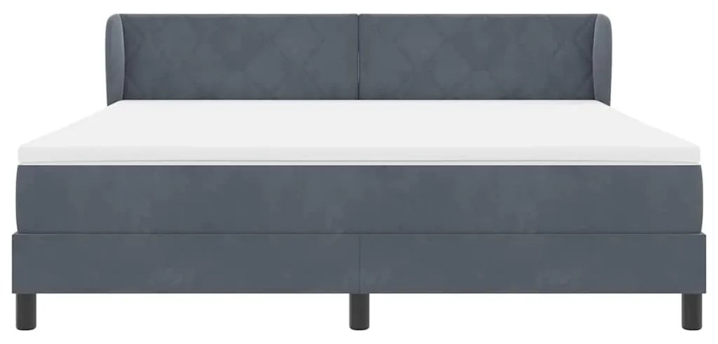 Cama Box Spring vidaXL com Colchão Cinza Escuro 180x200 cm em Veludo