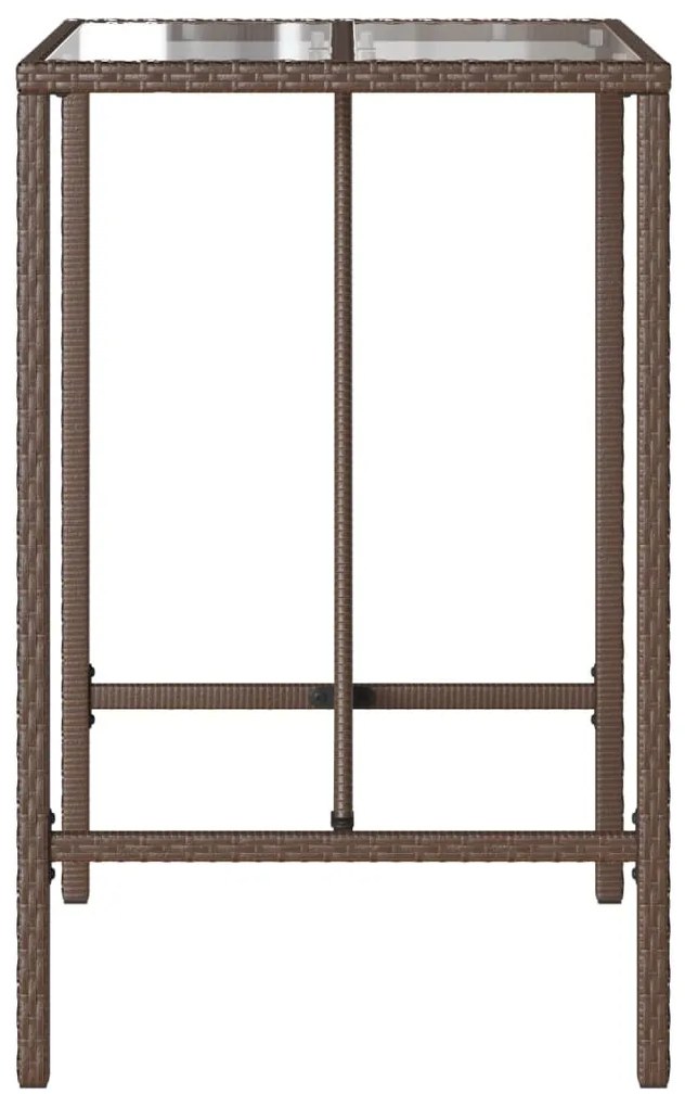 Mesa de bar para exterior 70x70x110 cm vime PE castanho