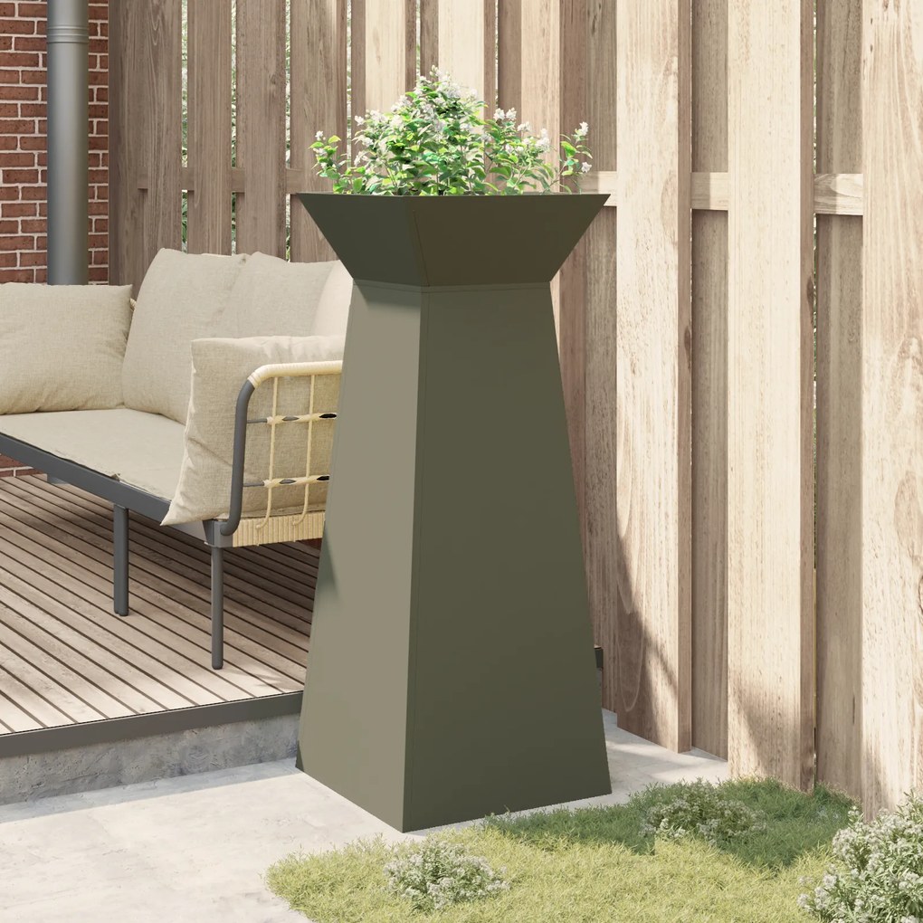 Suporte para Plantas Verde azeitona Metal 40 x 40 x 101 cm
