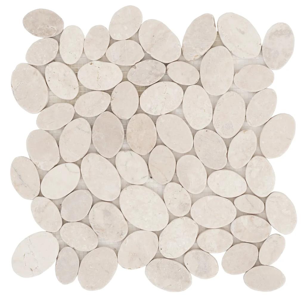 Mosaico Mármore Oval Branco 30x30