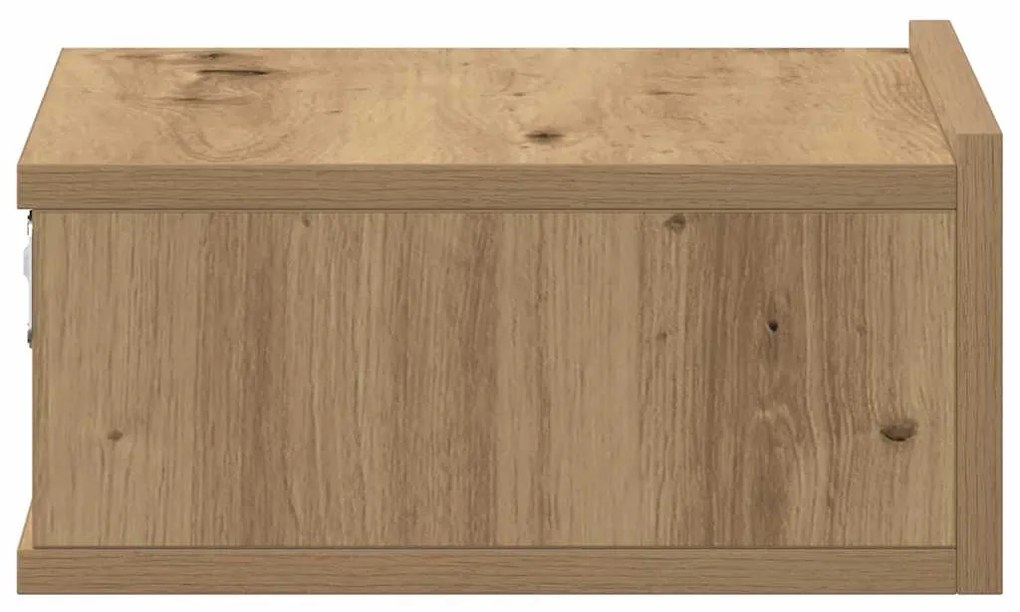 Mesa cabeceira suspensa 2 pcs carvalho artesanal 40x32x15 cm