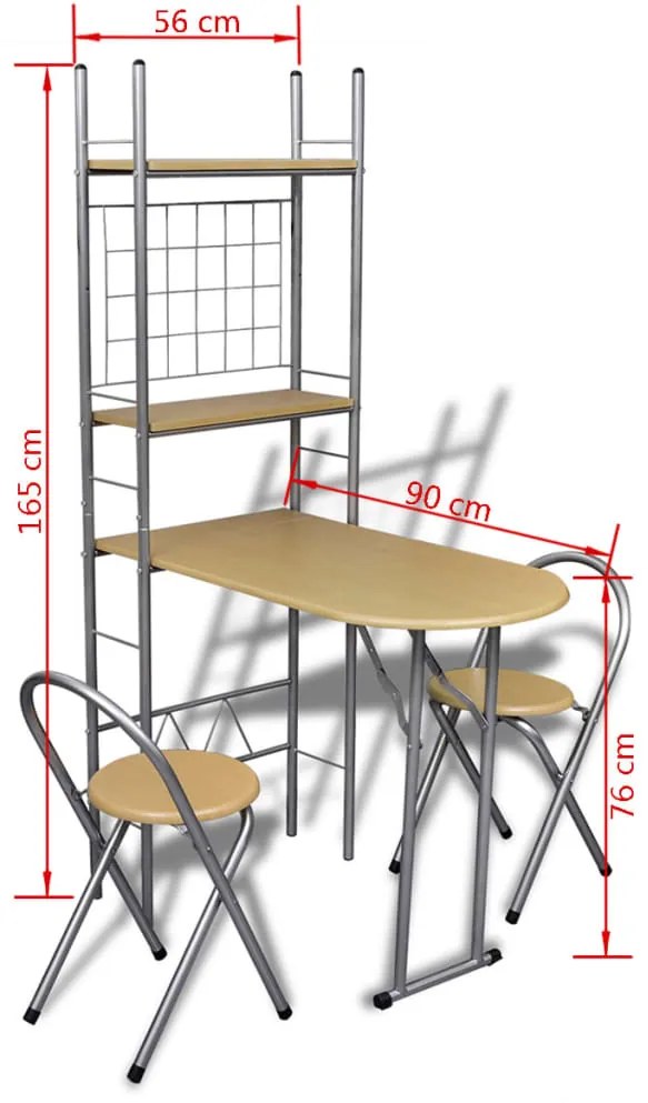 Conjunto de Bar, de Pequeno-Almoço com 2 Cadeiras