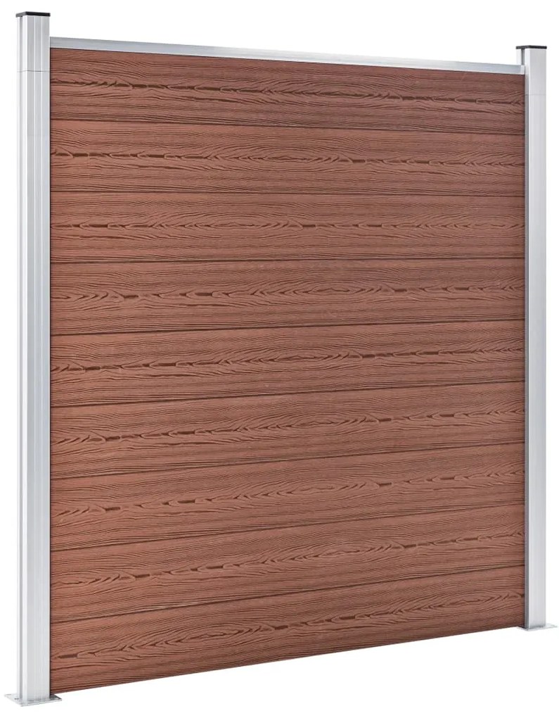 Painel de vedação para jardim 180x186 cm WPC castanho