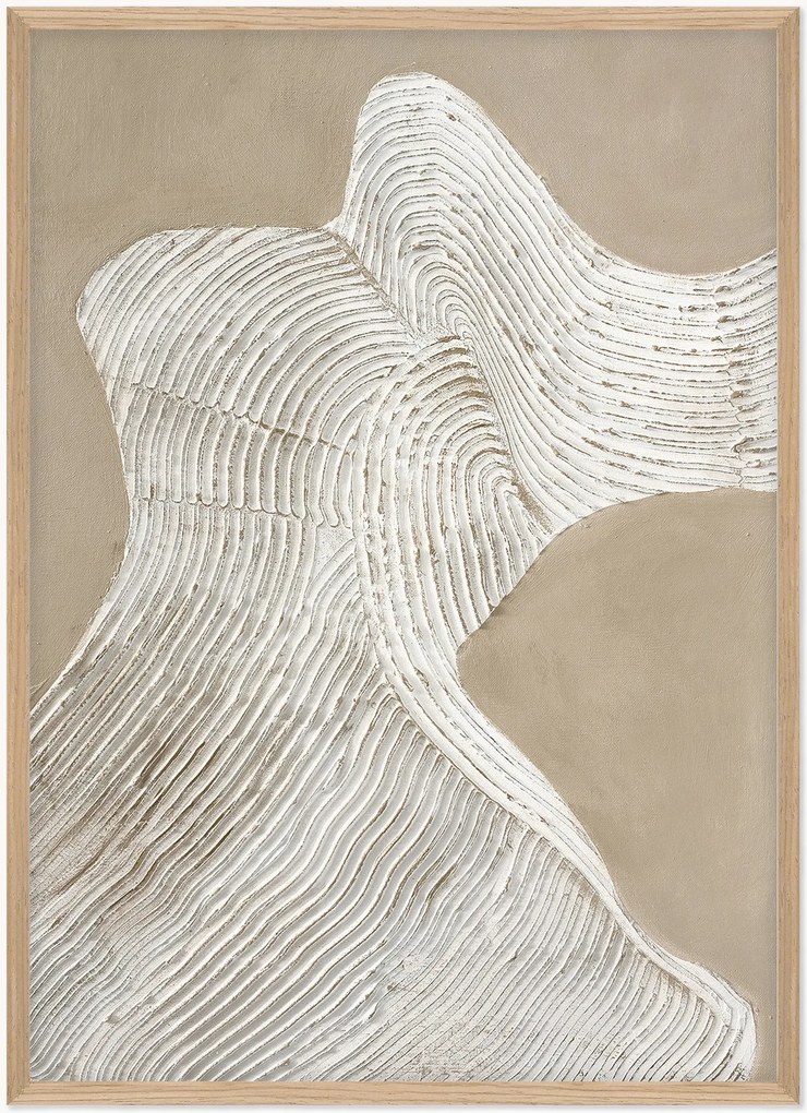 Tela emoldurada pintada à mão Raw Shape 3