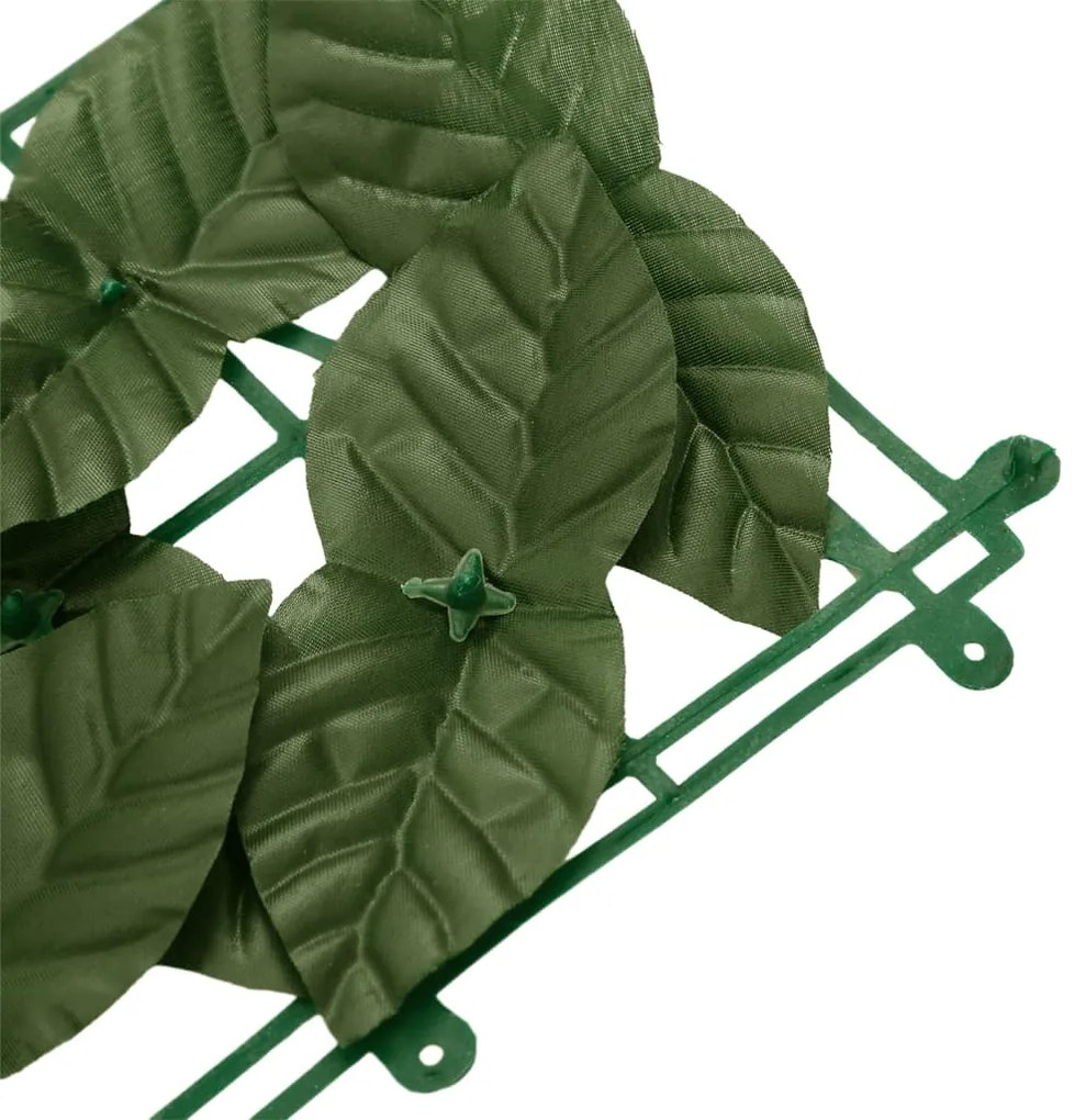 Tela de privacidade p/ varanda c/ folhas 300x150cm verde-escuro
