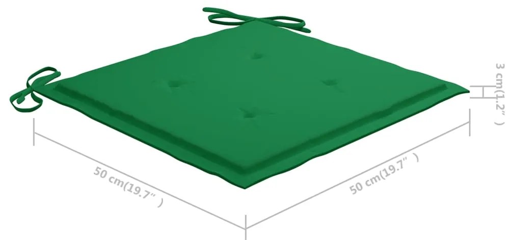Cadeiras de jantar p/ jardim 2 pcs c/ almofadões acácia maciça