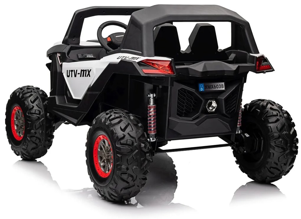 Carro elétrico para Crianças 24V 2 Lugares 4x4 Buggy UTV-MX 2000N Rodas de EVA, Assento de couro Branco