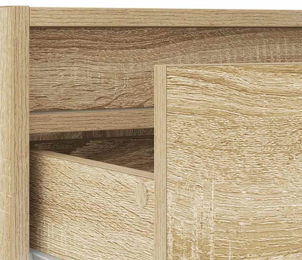 Móvel de TV com luzes LED 75x35,5x25 cm carvalho sonoma