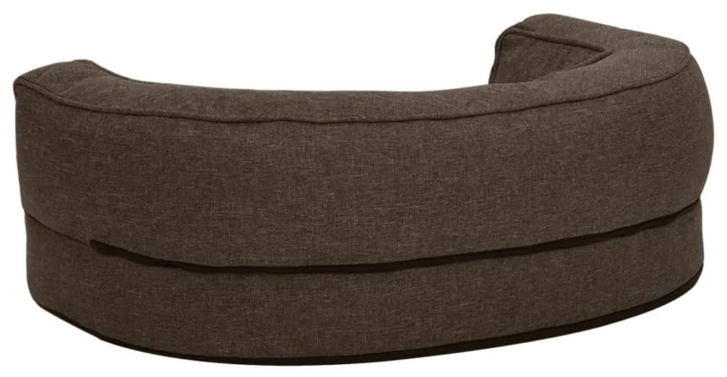 Cama para cães ergonómica 60x42cm aspeto linho pelúcia castanho