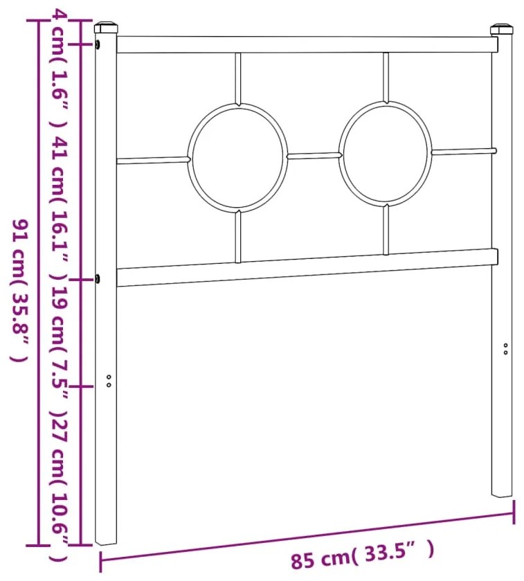 Cabeceira de cama 80 cm metal branco