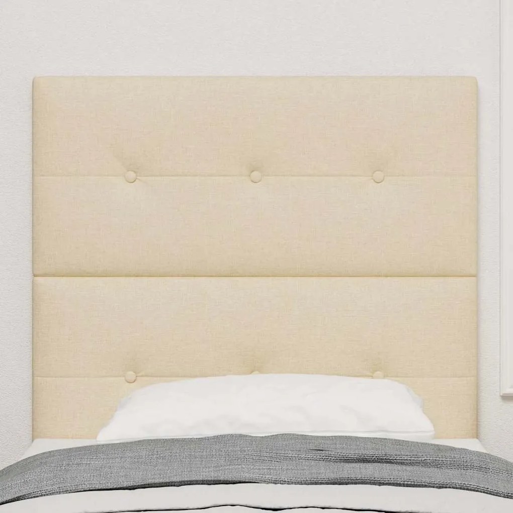 Cabeceira vidaXL Estofada com Botões Creme 100 cm Tecido