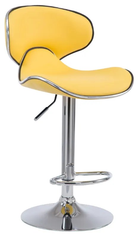Banco de bar Las Vegas em couro sintético e com estrutura cromada 46 x 88-108 x 49 cm Amarelo